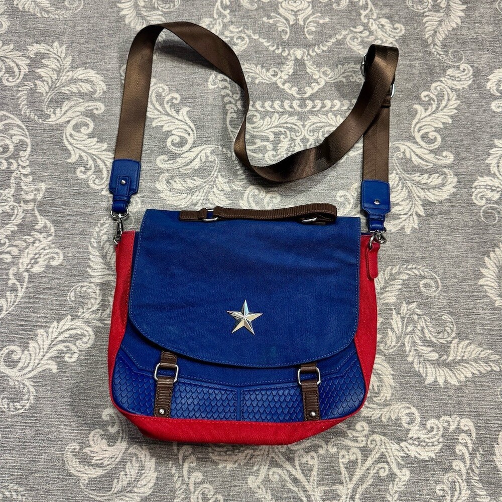 Loungefly Marvel Avengers Captain America Shield Messenger Crossbody Bag